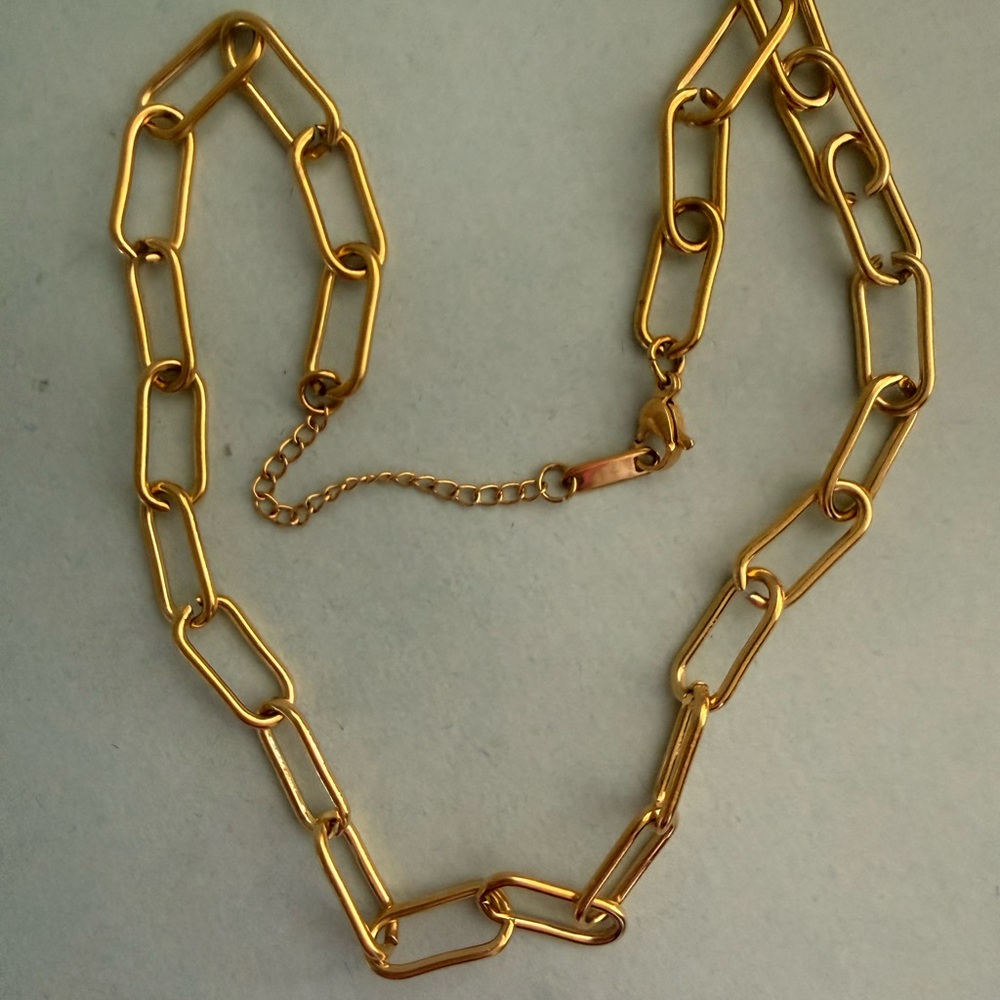 Set of Two Gold-plaited stainless steel Chains necklace - Picture 4 of 7